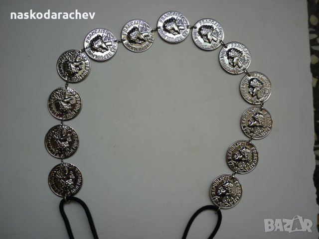 Етно диадема накит за глава с пендари златни и сребърни (имитация), снимка 5 - Колиета, медальони, синджири - 23263029