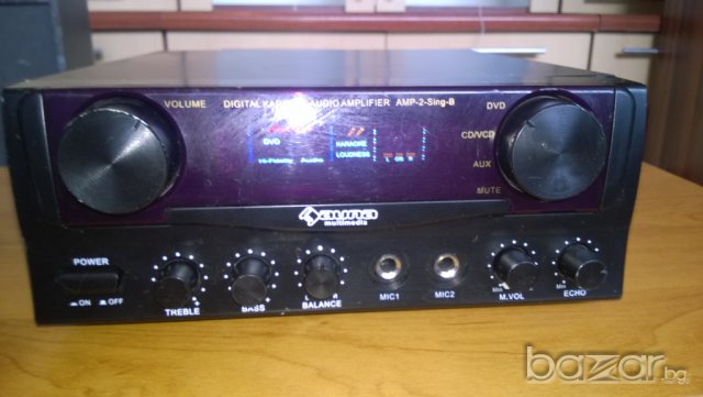 auna multimedia amp-2 sing-2 digital karaoke audio amplifier-швеицария, снимка 18 - Ресийвъри, усилватели, смесителни пултове - 7929436