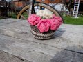 Плетена саксия,цвете, снимка 1 - Антикварни и старинни предмети - 21238288