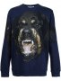 GIVENCHY Blue Rottweiler Print Мъжка Блуза тип Пуловер размер M, снимка 1 - Пуловери - 16510447