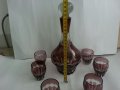 Ретро стъклени чаши с гарафа цветно стъкло , снимка 2