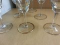 Стари стъклени чаши за вино с златен кант и гравюра, снимка 10