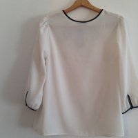 Блуза \ риза в бяло и черно, снимка 6 - Блузи с дълъг ръкав и пуловери - 23684910