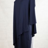 Тъмносиня двупластова рокля марка Lental - 2XL, снимка 3 - Рокли - 25567533