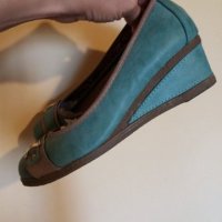 Дам.обувки-/изк.кожа/-№39-тюркоаз.зелени., снимка 5 - Дамски ежедневни обувки - 22386125