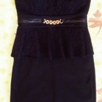 Малка черна рокля + подарък дамска тениска, снимка 1 - Рокли - 19097724