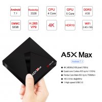 A5X Max 4GB RAM 32GB ROM Android 8.1 RK3328 WiFi 1GBLAN BT4 VP9 H.265 HDR10 3D 4K Mедиа Плеър TV Box, снимка 2 - Плейъри, домашно кино, прожектори - 20718225