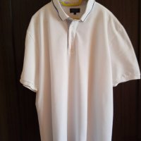 страхотна бяла памучна спортна тениска с якичка, снимка 1 - Тениски - 25775875