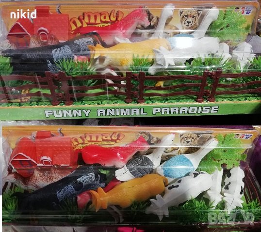 Ферма с 10 бр Домашни животни пластмасови фигурки за игра и украса торта декор, снимка 1