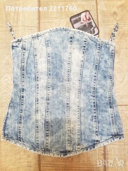 Дънково бюстие Bershka, снимка 1