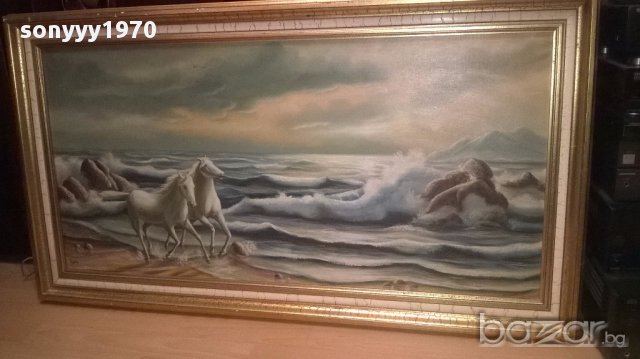 Egido-Огромна картина-платно/масло 114/64см-внос от канарските острови, снимка 10 - Антикварни и старинни предмети - 16072686