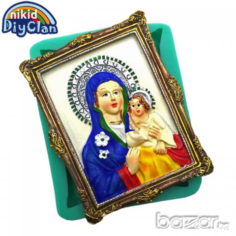 Дева Мария икона картина  силиконов молд форма за декорация торта фондан шоколад и др, снимка 2 - Форми - 20741848