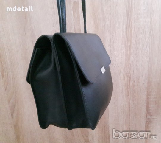 Poco Loco - интересна черна чанта от естествена кожа, снимка 11 - Чанти - 17666690