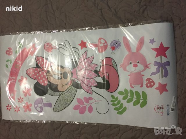 Minnie  Mouse Мини Маус фея с крила стикер лепенка за стена и мебел за детска стая, снимка 3 - Други - 21492068