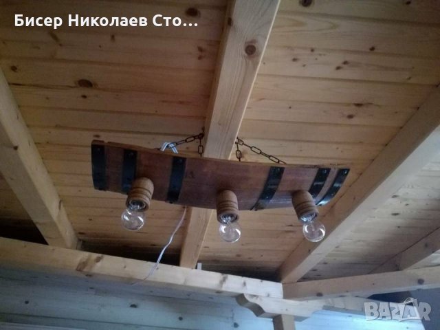 Етно полилеи от автентични бъчви с ръчно изработени дървени чашки!, снимка 14 - Полилеи - 15442480