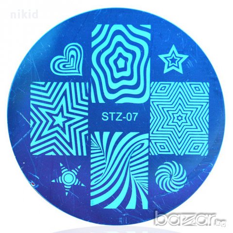 кръгла плочка / щампа шаблон за печат на нокти STZ-07, снимка 1 - Продукти за маникюр - 16358181