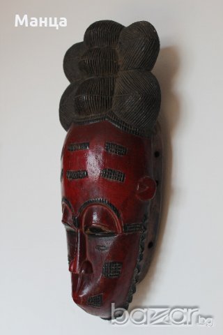 Стара Африканска маска Бауле, снимка 3 - Колекции - 21010001