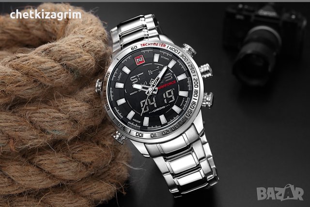 NAVIFORCE - масивен спортен, водоустойчив, електронен + числа часовник! , снимка 4 - Мъжки - 22720464