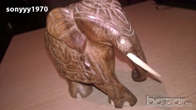 Красив слон-дървен 13/10/7см-внос швеицария, снимка 7 - Антикварни и старинни предмети - 16169330