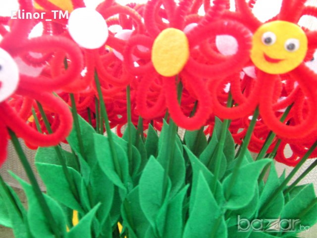 Цветя от плюшени пръчки, снимка 6 - Други - 9679579