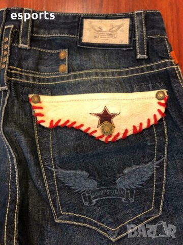 $228 Мъжки дънки  Robin's Jeans Mens 33 Кожени джобове D5075WHT  Lone Star Classic Fit, снимка 3 - Дънки - 26071051