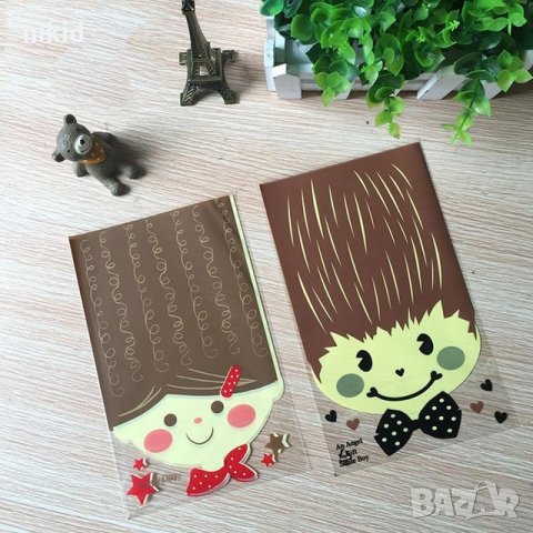 10 бр Големи Момиче Момче опаковъчни пликчета торбички за сладки ръчна изработка, снимка 2 - Домашни продукти - 21980306