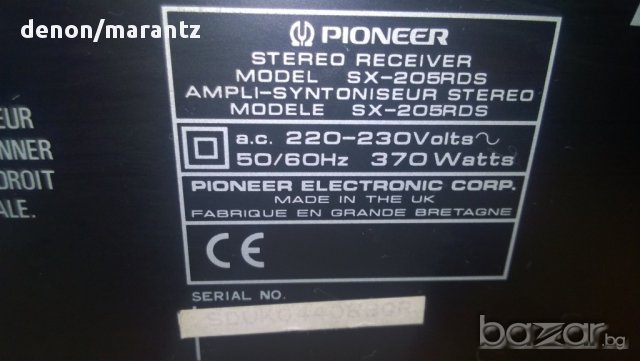 pioneer sx-205rds-stereo receiver-370 watts-rds-made in uk-внос швеицария, снимка 13 - Ресийвъри, усилватели, смесителни пултове - 8255551
