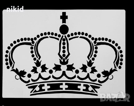 Голяма кралска корона шаблон стенсил спрей за торта украса кекс декорация с пудра захар