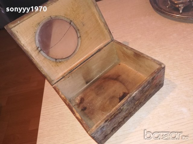 антика-старинна кутия за стена-19х15х9см, снимка 7 - Антикварни и старинни предмети - 20962448