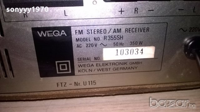 wega r355sh receiver-350w-west germany-внос швеицария, снимка 15 - Ресийвъри, усилватели, смесителни пултове - 18989538