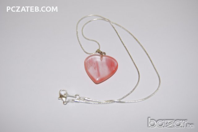 Ланче "Сърце" розов кварц, снимка 2 - Колиета, медальони, синджири - 13240926