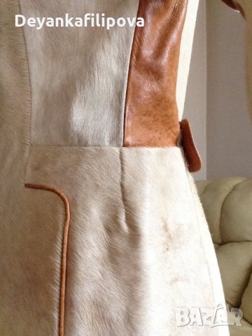 Манто от естествена кожа и косъм пони., снимка 5 - Палта, манта - 15287099
