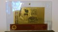 Подаръци 50 лева златни банкноти в стъклена поставка+сертификат