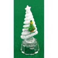 Декоративна елхичка със звезда - светеща в различни цветове. Изработена от стъкло и PVC материал., снимка 2 - Коледни подаръци - 16204686