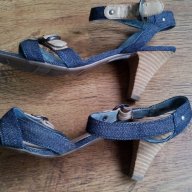 Esprit , летни сандали с ток ,дънкови обувки, снимка 6 - Сандали - 12491663