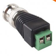 BNC Мъжко CAT5 CCTV Balun - Балун Адаптор за пренос на сигнала на видео камера по коаксиален кабел, снимка 2 - Камери - 14711499