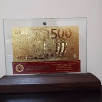 Банкноти сувенири евро златни банкноти със сертификат, снимка 2 - Нумизматика и бонистика - 7013072