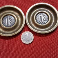 Две царски чинийки с монограм и сребърни вложки, снимка 4 - Антикварни и старинни предмети - 23898625