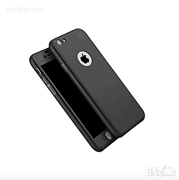 360° Хибриден Кейс за iPhone 6 Plus / 6S Plus / Черен /, снимка 1