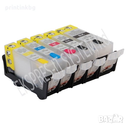 Зареждаеми/презареждащи се мастилени касети PGI-525BK/CLI-526BK/C/M/Y, снимка 1