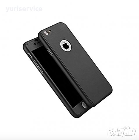 360° Хибриден Кейс за iPhone 6 Plus / 6S Plus / Черен /