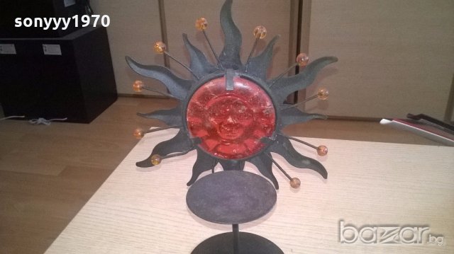 свещник слънце-28х19см-внос швеицария, снимка 3 - Антикварни и старинни предмети - 18460625