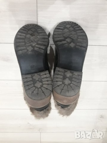 Дамски черни кожени боти с пух - с подплата , много топли !, снимка 6 - Дамски боти - 23793125