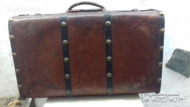 Старинен пътнически куфар от дилижанс, снимка 3 - Антикварни и старинни предмети - 18965247