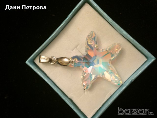 Морска звезда Сваровски кристал 30мм, снимка 2 - Колиета, медальони, синджири - 9204695