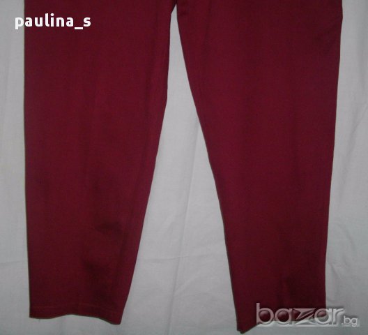 Червени еластични дънкови панталони с висока талия / голям размер, снимка 3 - Панталони - 17269665