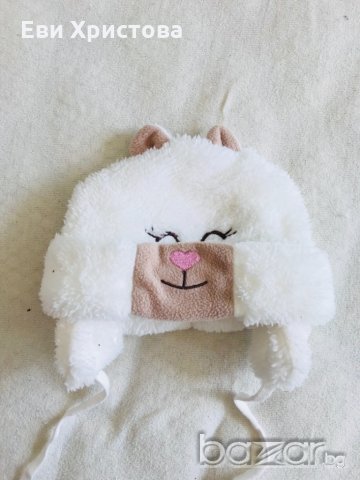 Детска плюшена шапка за 3-6 мес, снимка 2 - Бебешки шапки - 19650294