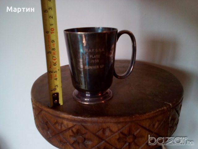 Посребрена масивна стара - Халба ( 777888) , снимка 4 - Сервизи - 18294643