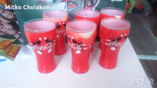 Продавам комплект 6 броя чаши Coca-Cola EURO 2016, снимка 2 - Чаши - 25244074