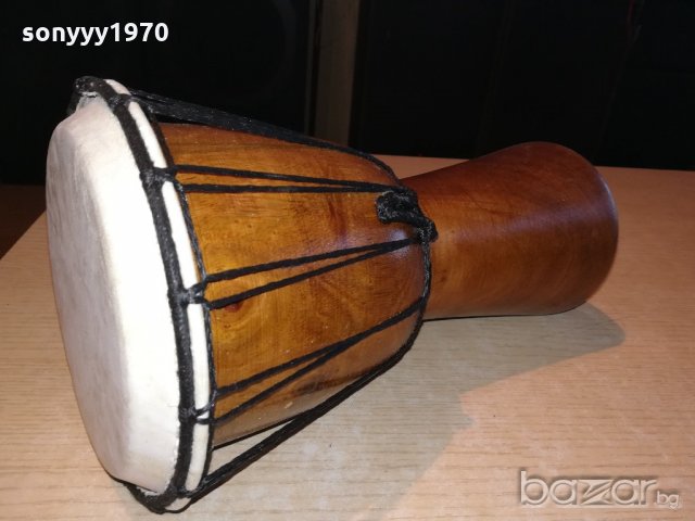 дървена тарамбука с оплетка-внос швеицария-30х17см, снимка 2 - Ударни инструменти - 20249922